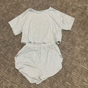 Striped Two-Piece Lounge Set